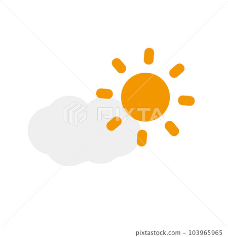 Simple cloud and sun icon. vector. Simple cloud and sun icon. vector. 103965965