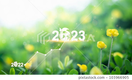 Goal in the new year 2023. Green business, compared to the year 2022-2023. green community. new green business. plan, Goals, opportunity, environmental sustainability target. 103966905