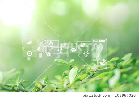 Sustainable energy and smart technology icon on blurred nature background, Environmental and Ecology concept. AI, Futuristic Smart virtual screen, Internet of things, social media, big data, metaverse Sustainable energy and smart technology icon on blurred nature background, Environmental and Ecology concept. AI, Futuristic Smart virtual screen, Internet of things, social media, big data, metaverse 103967026