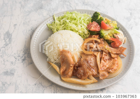 Pork grilled meat lunch Pork grilled meat lunch 103967363