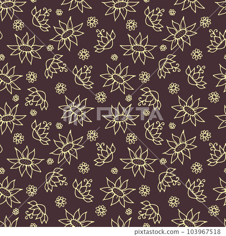 Retro seamless pattern with flowers Retro seamless pattern with flowers 103967518