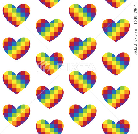 Vector seamless pattern of chessboard lgbt heart 103967964