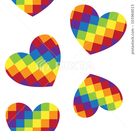 Vector seamless pattern of chessboard lgbt heart 103968015