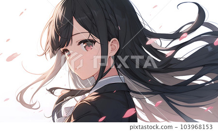 Sakurafubuki Scene with dancing petals and a woman (Generative AI) Sakurafubuki Scene with dancing petals and a woman (Generative AI) 103968153