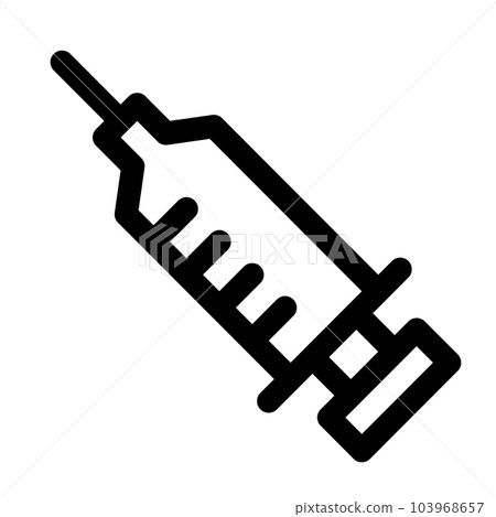 代表寵物、疫苗接種和注射器的線條樣式圖標 103968657