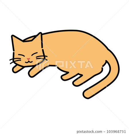 一隻貓放鬆和睡覺的插圖 103968731