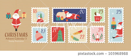 郵票式出現日曆插圖-3 郵票式出現日曆插圖-3 103968988