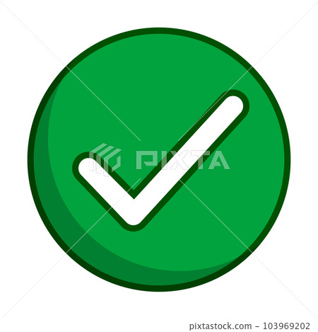 Round checkbox icon. Permission or Completion. vector. Round checkbox icon. Permission or Completion. vector. 103969202
