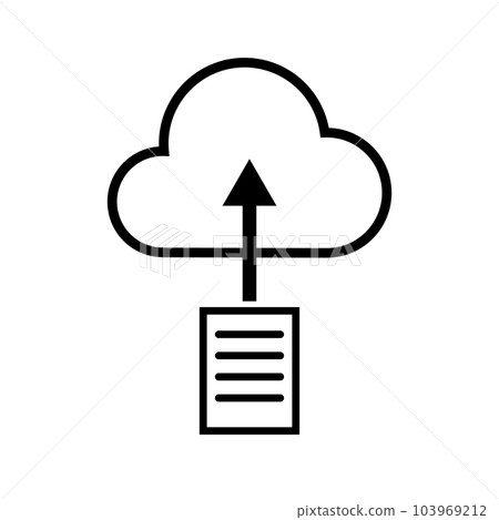 將文件上傳到雲圖標。向量。 103969212