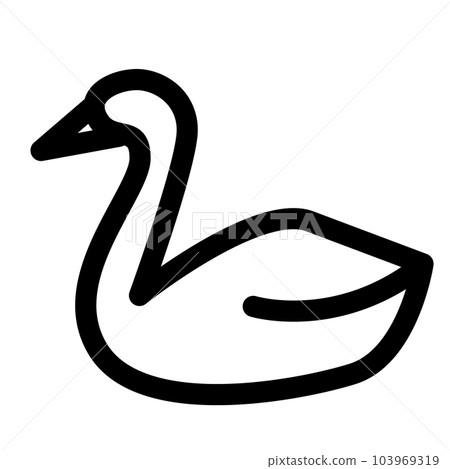 代表鳥類、天鵝的線條樣式圖標 103969319
