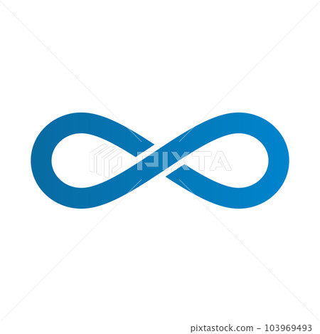 Blue infinity icon. infinite. vector. 103969493