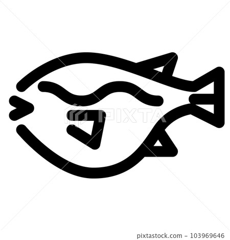 代表魚、河豚的線條樣式圖標 103969646
