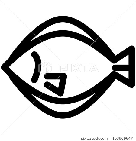 代表魚、比目魚和比目魚的線條樣式圖標 代表魚、比目魚和比目魚的線條樣式圖標 103969647