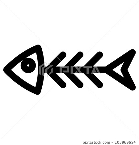 代表魚、魚骨的線條樣式圖標 103969654