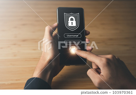 Data Security system concept, Business man use laptop with security icon screen, innovation technology, cloud computing, internet network communication Data Security system concept, Business man use laptop with security icon screen, innovation technology, cloud computing, internet network communication 103970361