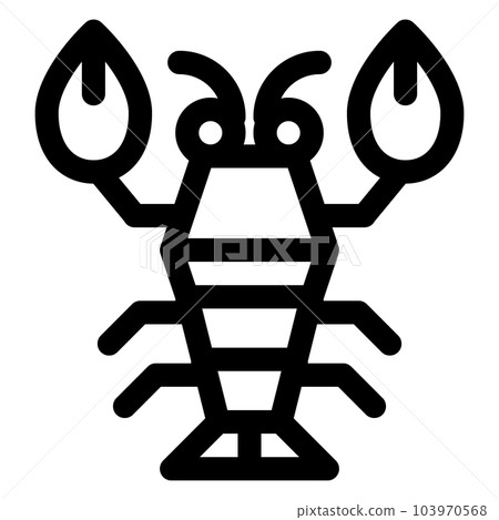 Line style icons representing shellfish, lobster Line style icons representing shellfish, lobster 103970568