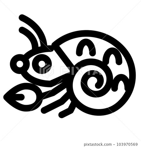 Line style icon representing crustacean, hermit crab 103970569