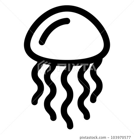 代表海洋生物、水母的線條樣式圖標 103970577