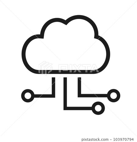 雲存儲圖標。雲管理。向量。 雲存儲圖標。雲管理。向量。 103970794
