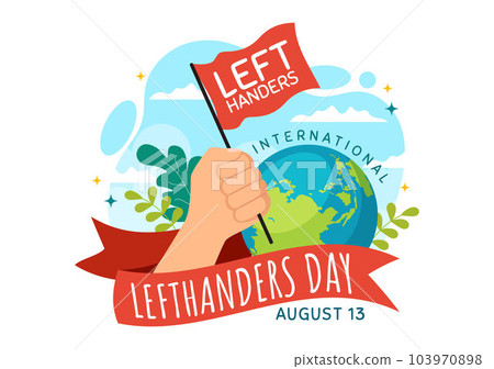 Happy LeftHanders Day Celebration Vector Illustration with Raise Awareness of Pride in Being Left Handed in Flat Cartoon Hand Drawn Templates 103970898