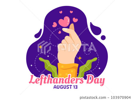 Happy LeftHanders Day Celebration Vector Illustration with Raise Awareness of Pride in Being Left Handed in Flat Cartoon Hand Drawn Templates 103970904