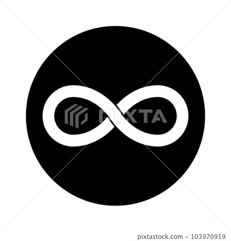 Round infinity silhouette icon. vector. Round infinity silhouette icon. vector. 103970919