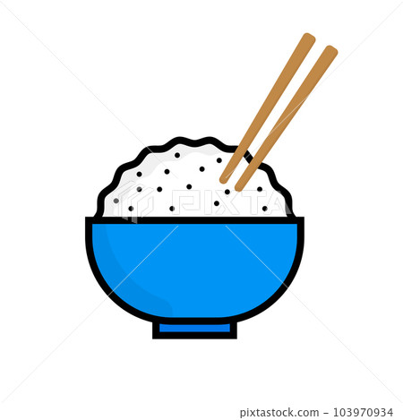 米飯和筷子圖標 103970934