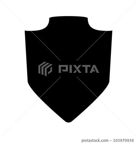 騎士盾剪影圖標。向量。 騎士盾剪影圖標。向量。 103970938