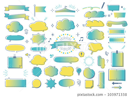 Handwritten style treatment and speech bubble set 103971338