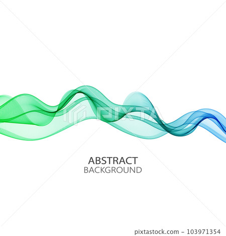 Abstract background with transparent wave of green-blue lines Abstract background with transparent wave of green-blue lines 103971354