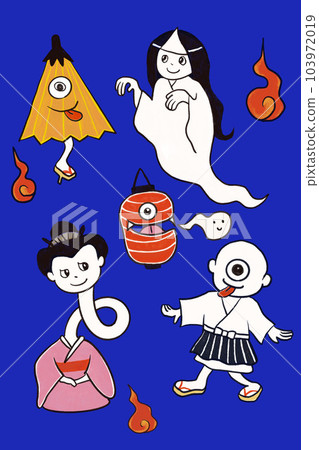 Japanese ghosts gathered at night Japanese ghosts gathered at night 103972019