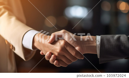 Close up business man and woman join hands together to express cooperate for work to get successful in office. Close up business man and woman join hands together to express cooperate for work to get successful in office. 103972024