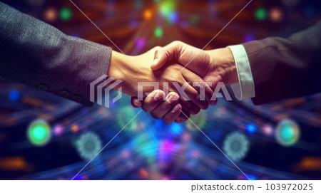Business handshake on finance prosperity and money technology asset background, 103972025