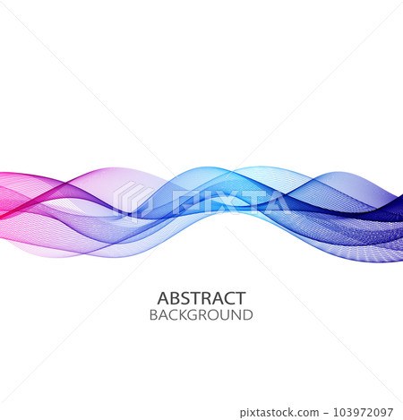 Abstract background with transparent wave of pink-blue lines 103972097