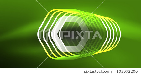 Abstract background techno neon hexagons. Hi-tech vector illustration for wallpaper, banner, background, landing page, wall art, invitation, prints, posters Abstract background techno neon hexagons. Hi-tech vector illustration for wallpaper, banner, background, landing page, wall art, invitation, prints, posters 103972200