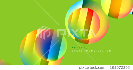 Colorful shiny and glossy circles abstract composition with light and shadow effects, geometric vector abstract background Colorful shiny and glossy circles abstract composition with light and shadow effects, geometric vector abstract background 103972203