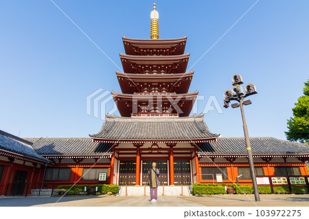 淺草、淺草寺、五層寶塔、東京經典觀光地 103972275