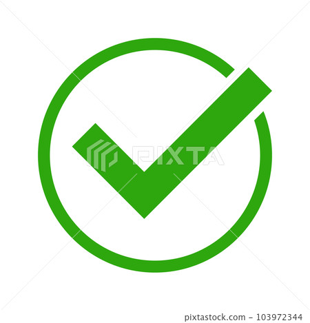 Round simple checkbox icon. Confirm. vector. Round simple checkbox icon. Confirm. vector. 103972344