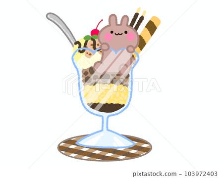 可愛的甜點!巧克力芭菲(兔子) 可愛的甜點!巧克力芭菲(兔子) 103972403