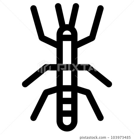 代表蟲子、竹節蟲的線條樣式圖標 代表蟲子、竹節蟲的線條樣式圖標 103973485