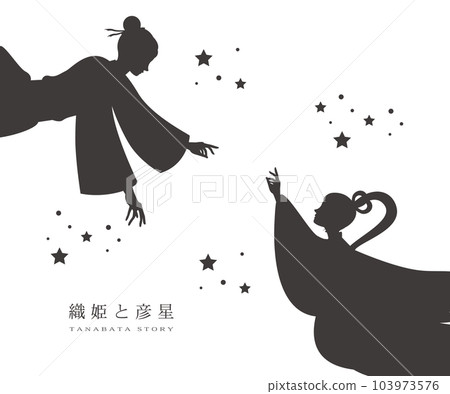 七夕節 Orihime 和 Hikoboshi 剪影插圖素材 Vector July Japan 七夕節 Orihime 和 Hikoboshi 剪影插圖素材 Vector July Japan 103973576