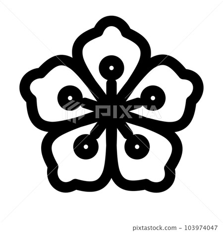 代表一朵花的線條樣式圖標 代表一朵花的線條樣式圖標 103974047