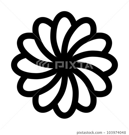 代表花、菊花的線條樣式圖標 103974048
