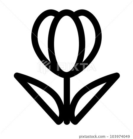 Line style icons representing flowers, tulips 103974049