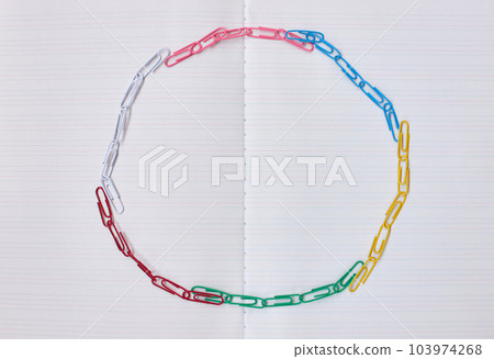 English notebook and colorful paper grips for studying English notebook and colorful paper grips for studying 103974268