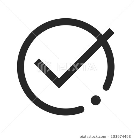 Black modern round checkbox icon. vector. Black modern round checkbox icon. vector. 103974498