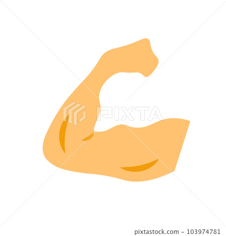 平面設計中的肌肉訓練圖標。二頭肌。向量。 103974781