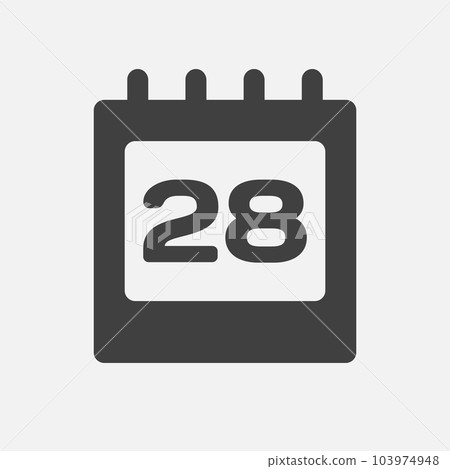 Icon page calendar day - number 28 103974948