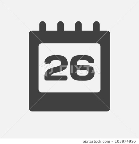 Icon page calendar day - number 26 103974950