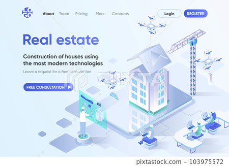 Real estate isometric landing page. 103975572